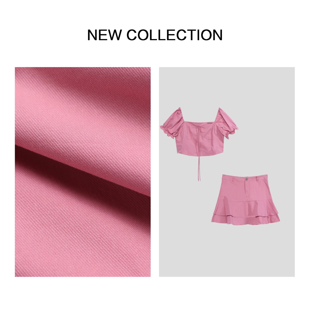 【诗语专属】女装精致套装喇叭袖上衣+鱼尾短裙D1F38021