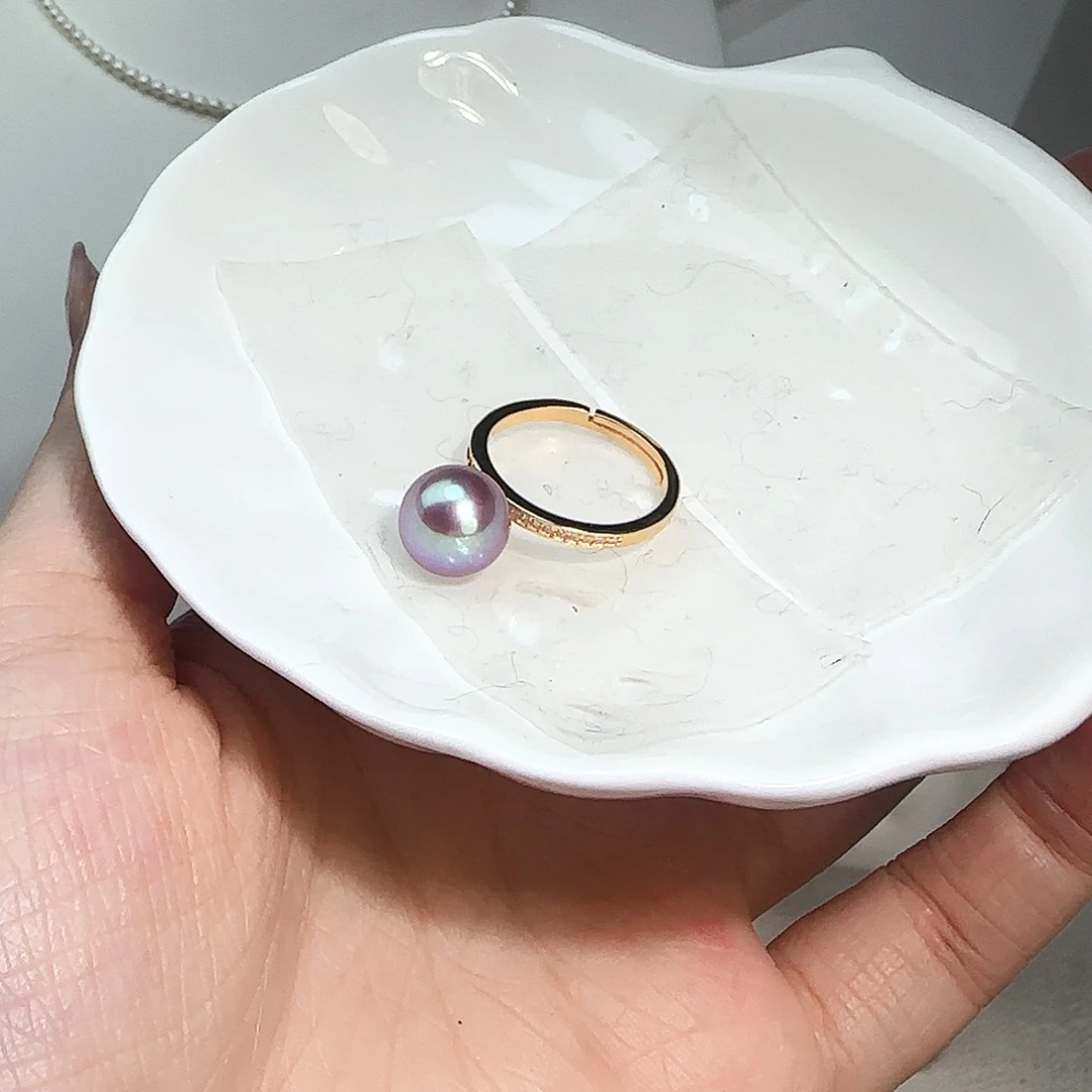淡水珍珠银S925镶嵌戒指