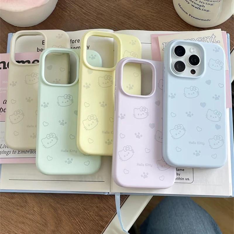 叮霖爱心爪子kt猫适用iPhone16/15promax苹果14手机壳糯米13/12套