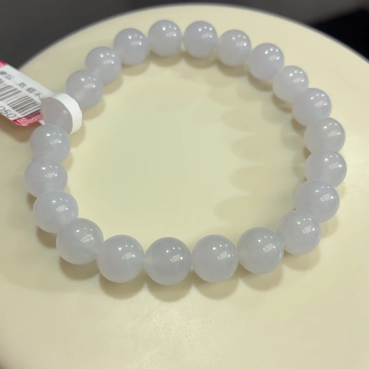 翡翠未镶嵌手链冰胶浅紫卡8.7