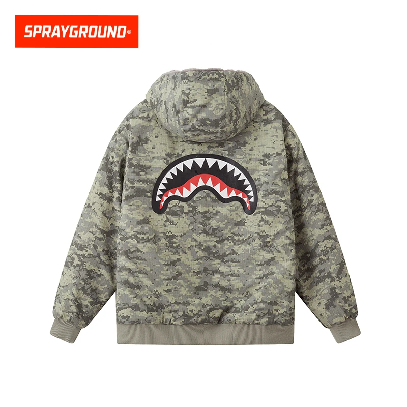 SPRAYGROUND 鲨鱼嘴迷彩保暖休闲连帽宽松情侣秋冬HD WE041112