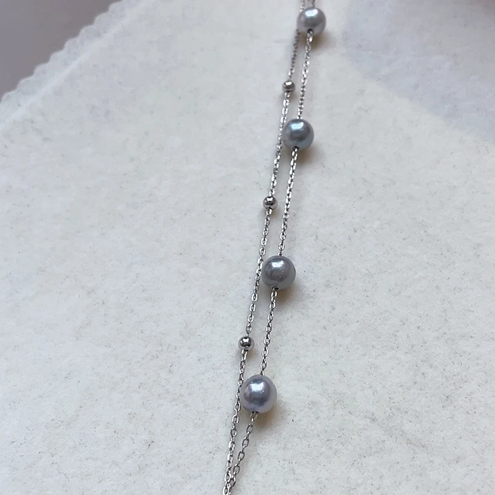 海水珍珠银S925镶嵌手绳