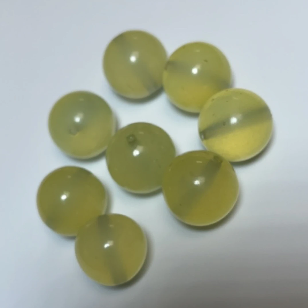岫玉中辽阳花玉散珠卡13.8左右可盘透可做配饰可穿男女手串或手持