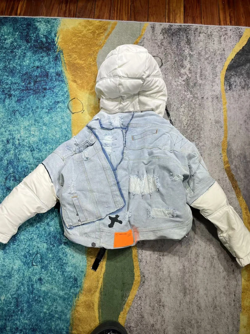 潮牌原创欧货拼接棉服8856