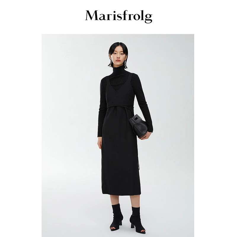 【婷婷专属】Marisfrolg玛丝菲尔针织气质收腰修身连衣裙