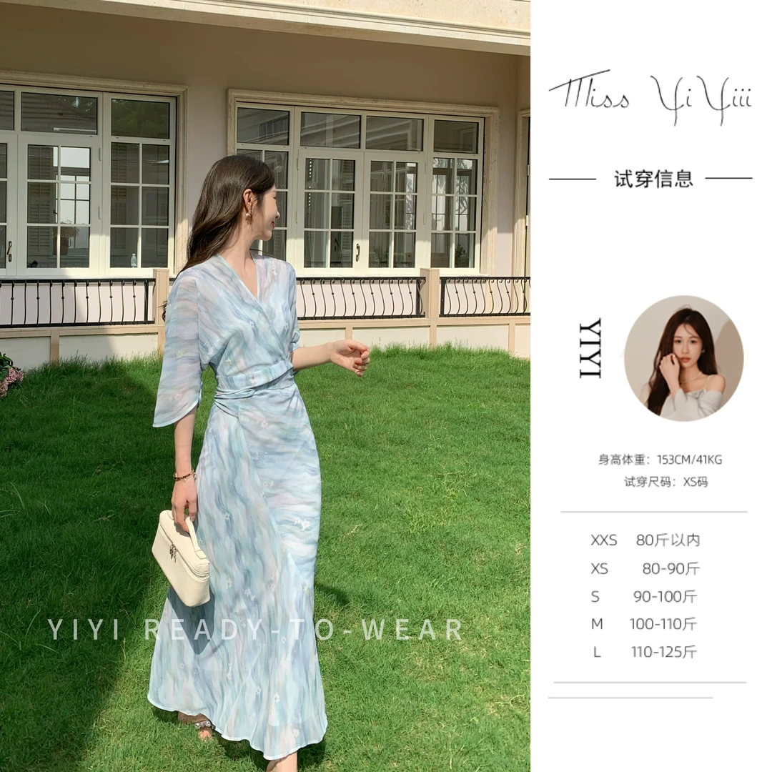 【仲夏梦境】<中秋国庆大狂欢>小个子清新连衣裙夏短袖时尚显瘦长裙