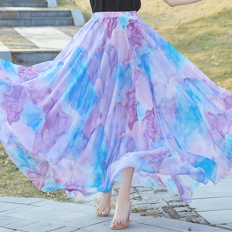 （慧敏专属链接）新款超大摆半身裙显瘦碎花高腰气质时尚春夏长款裙