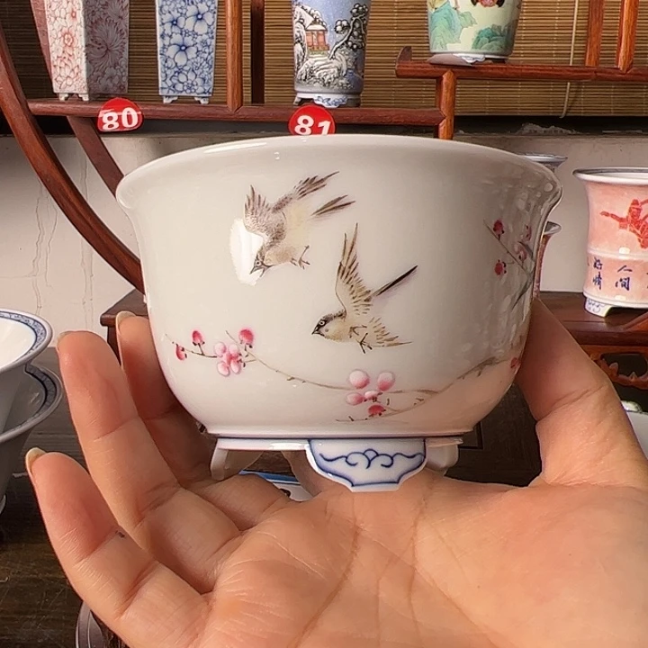 墨奈手绘陶瓷花盆