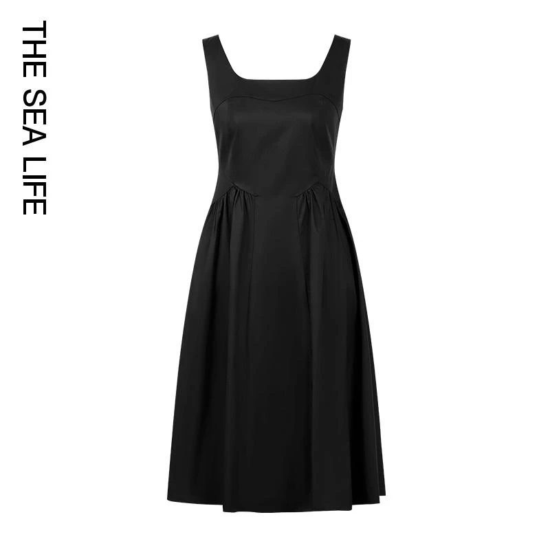 【女装优选】欧海一生女士时尚简约连衣裙小黑裙T5057UA11009