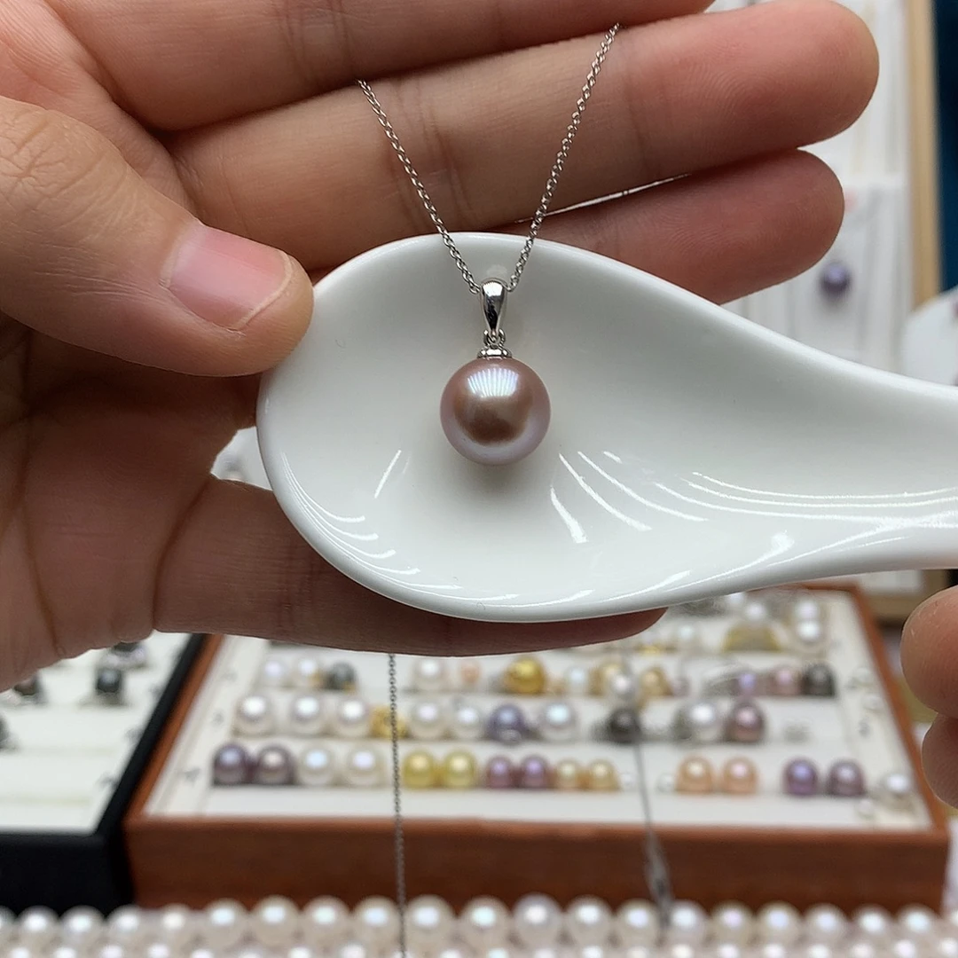 吊坠(不含链)银S925镶嵌淡水珍珠