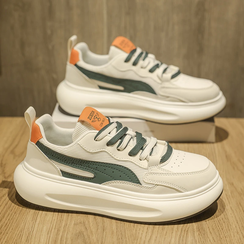 韩版运动板鞋春夏季新款轻便厚底休闲百搭工作小白鞋网红爆款男鞋