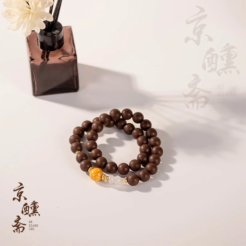 京醺斋【贵妃玉兰香】合香珠贵妃香手串双圈单圈手持项链非遗手工艺