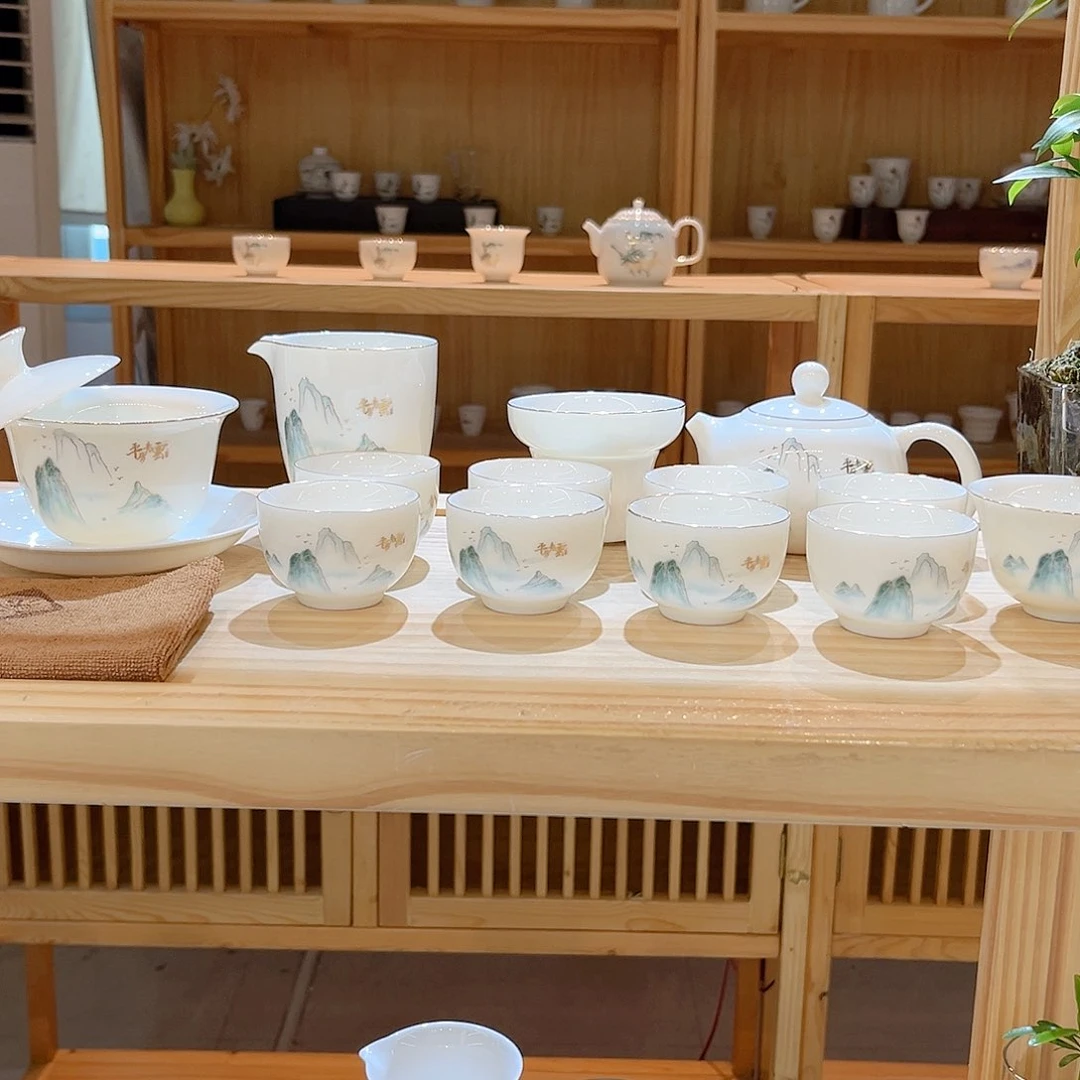 【御瓷斋】羊脂玉瓷茶具套装