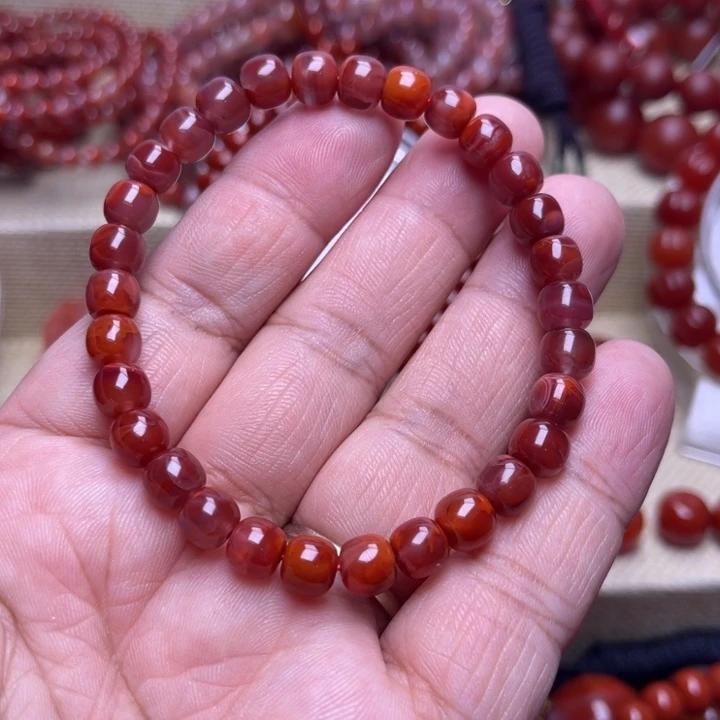 南红玛瑙未镶嵌手链火焰7 M