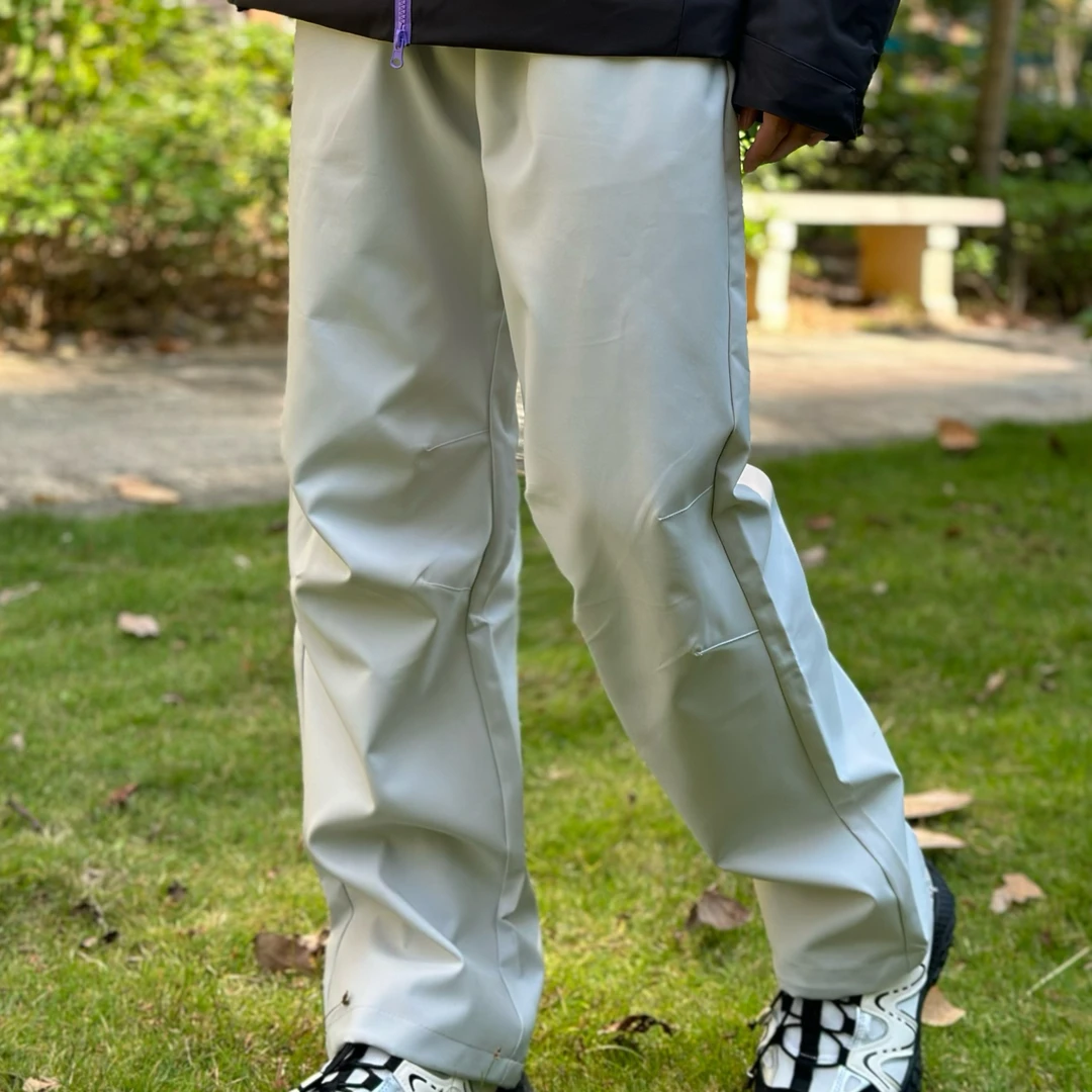 秋冬机能休闲直筒宽松束脚防风防水户外软壳加绒冲锋裤男女同款