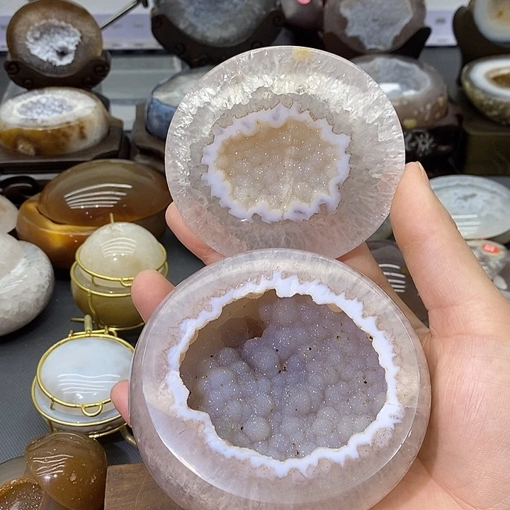 紫晶摆件未镶嵌聚宝盆