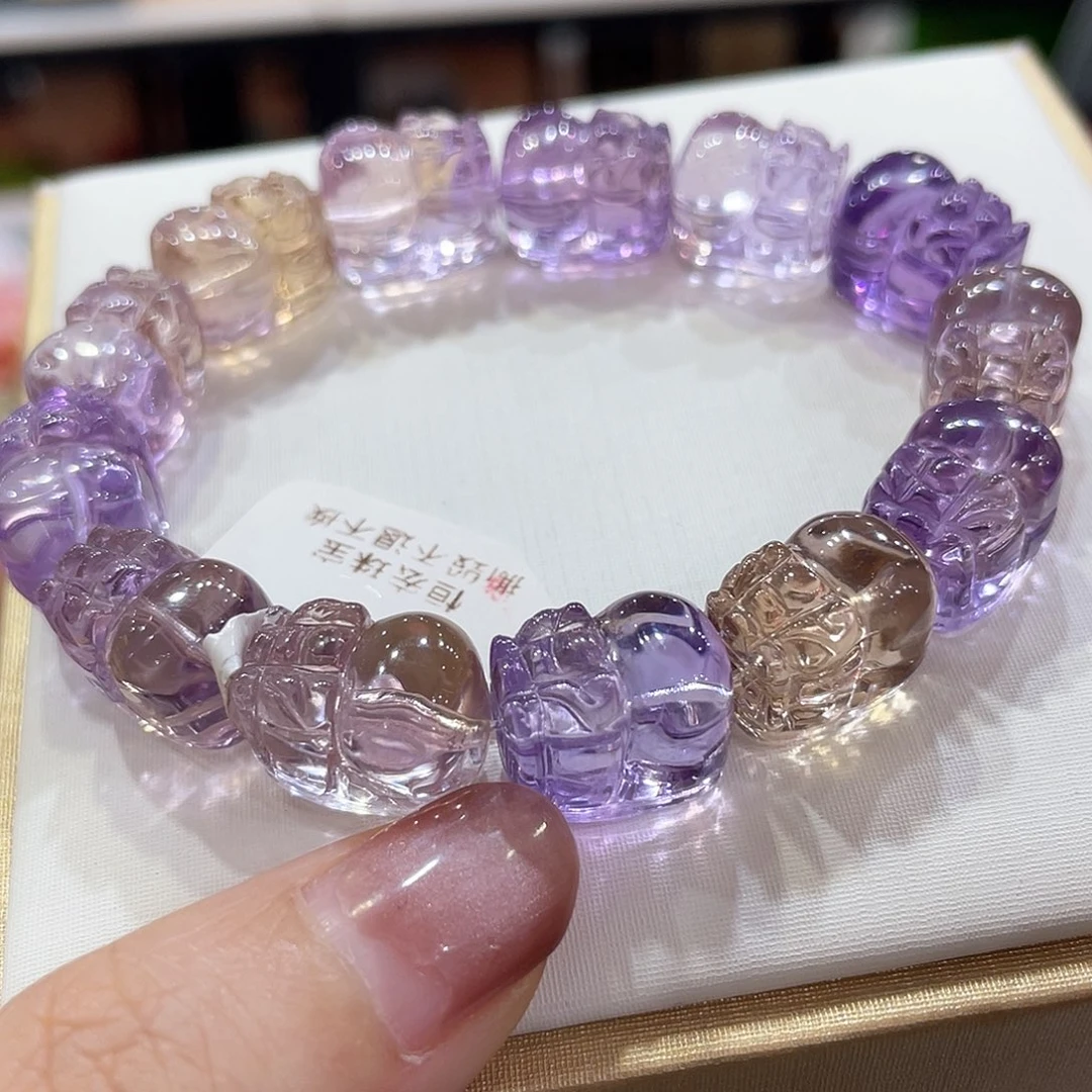 水晶未镶嵌手链紫黄晶