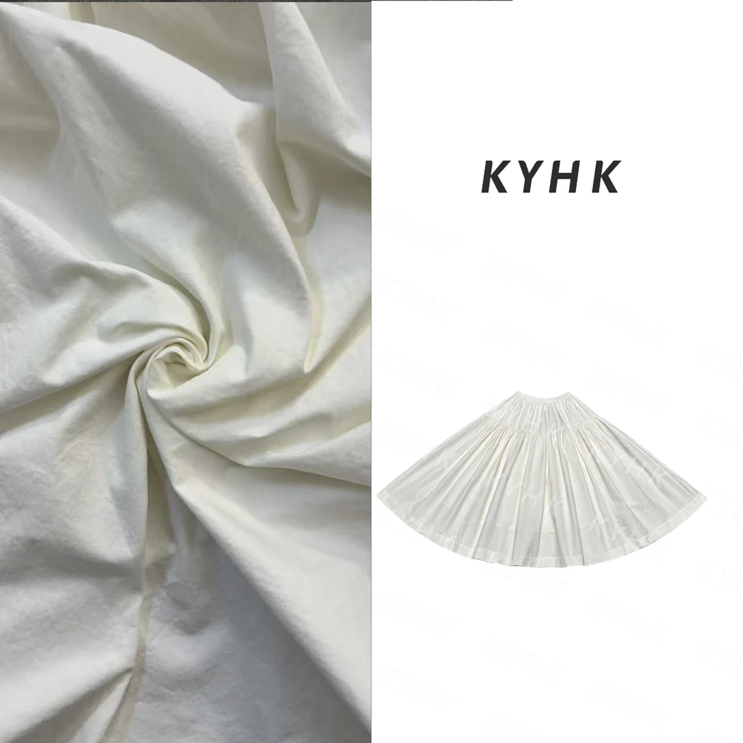 KYHK 极简休闲通勤松紧腰捏褶A字半身伞裙女250390