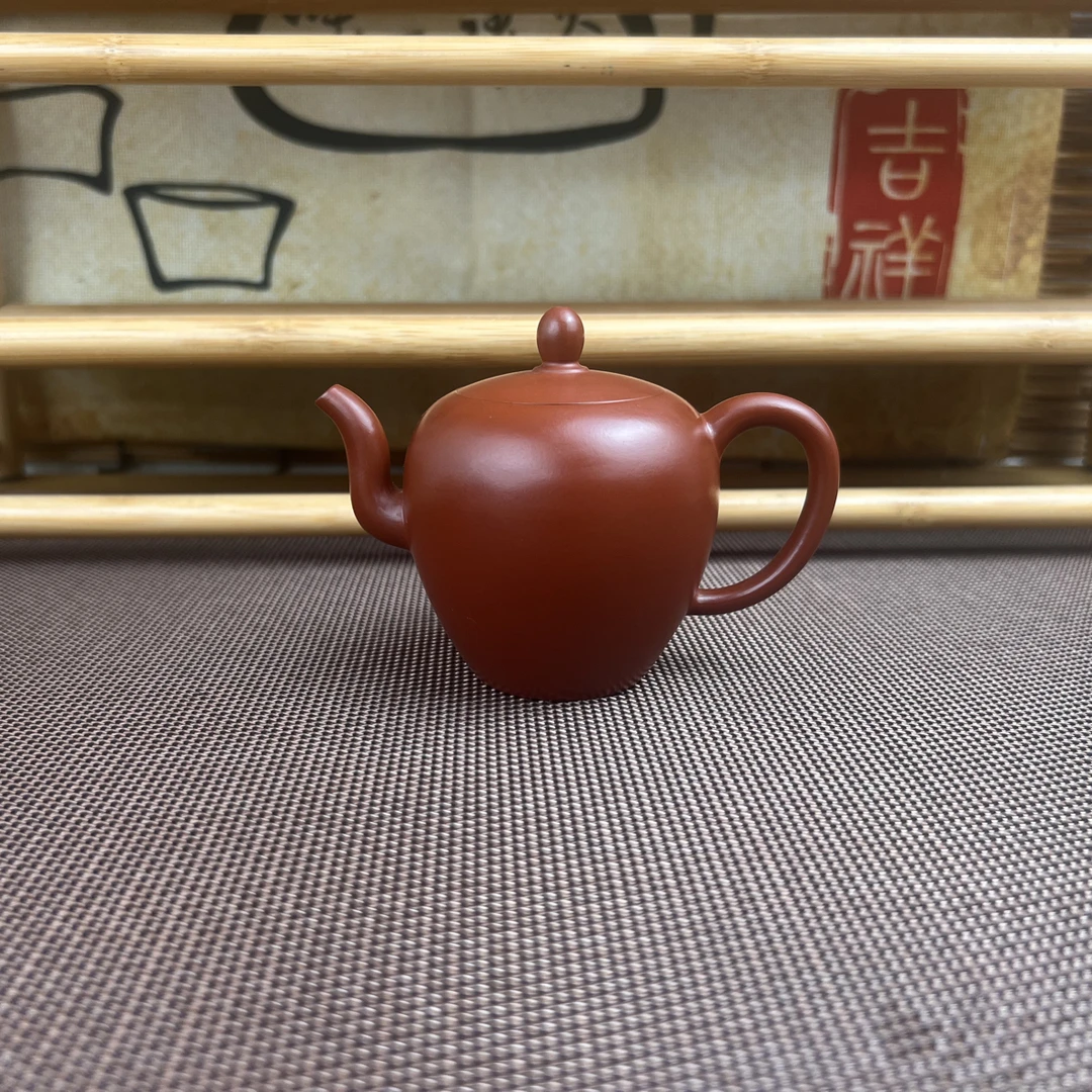 潮州手拉壶全手工原矿朱泥美人肩壶（带证书礼盒）茶壶茶具