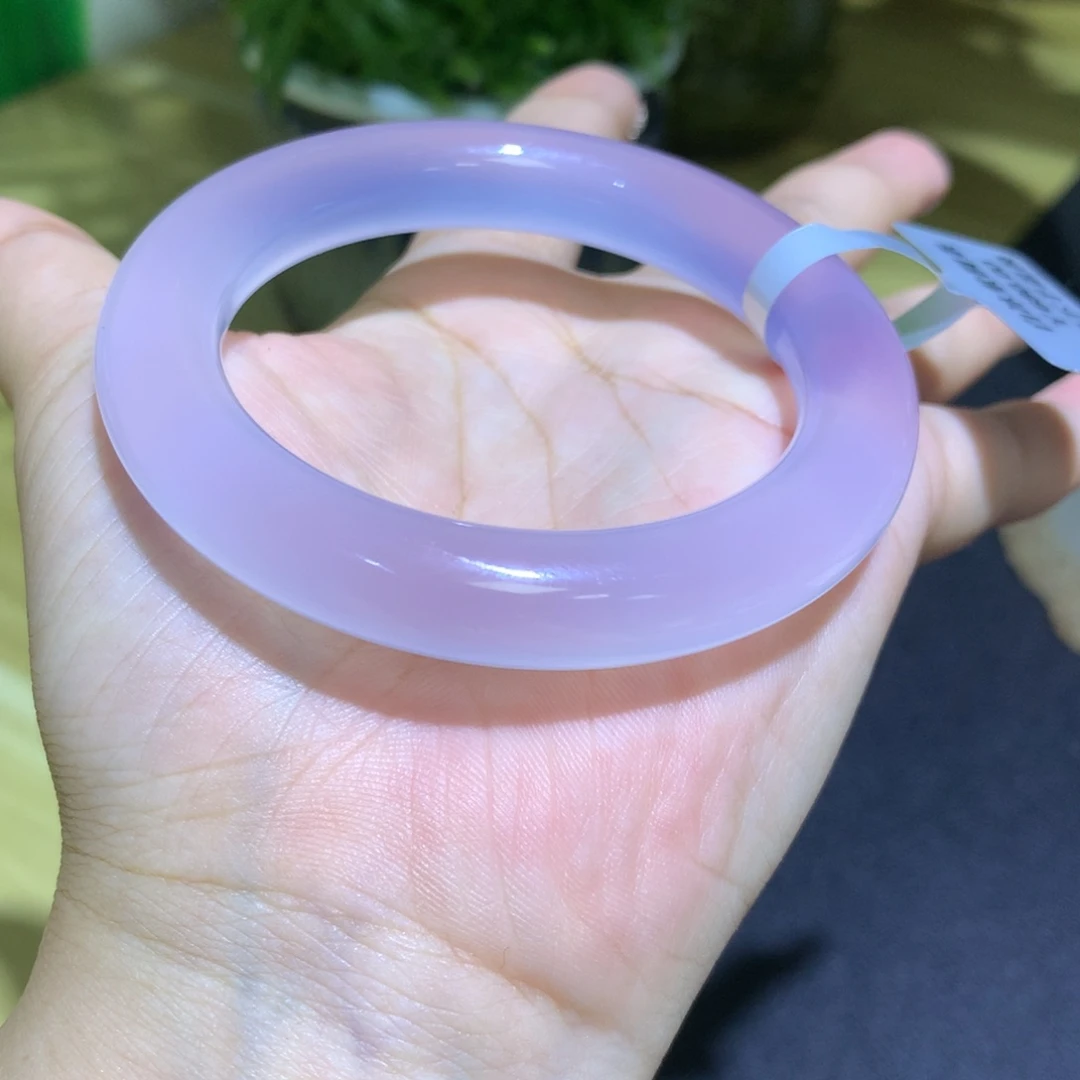 玛瑙/玉髓未镶嵌手镯冰紫圆条