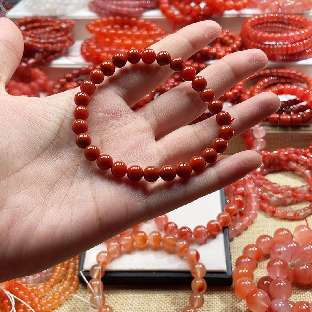南红玛瑙未镶嵌手链7.2