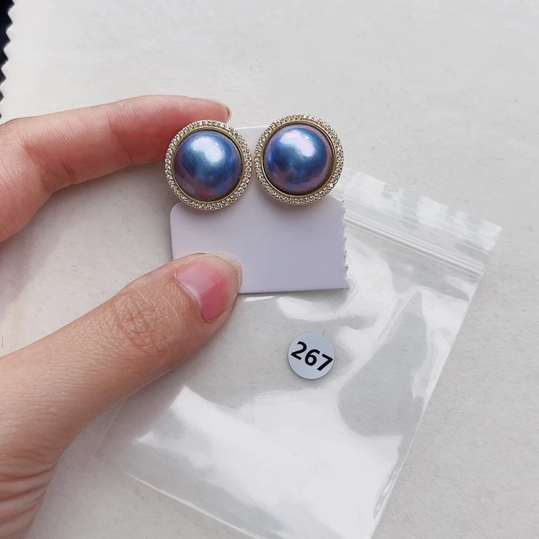 耳饰银S925镶嵌拼合珍珠（马贝珠）承****香