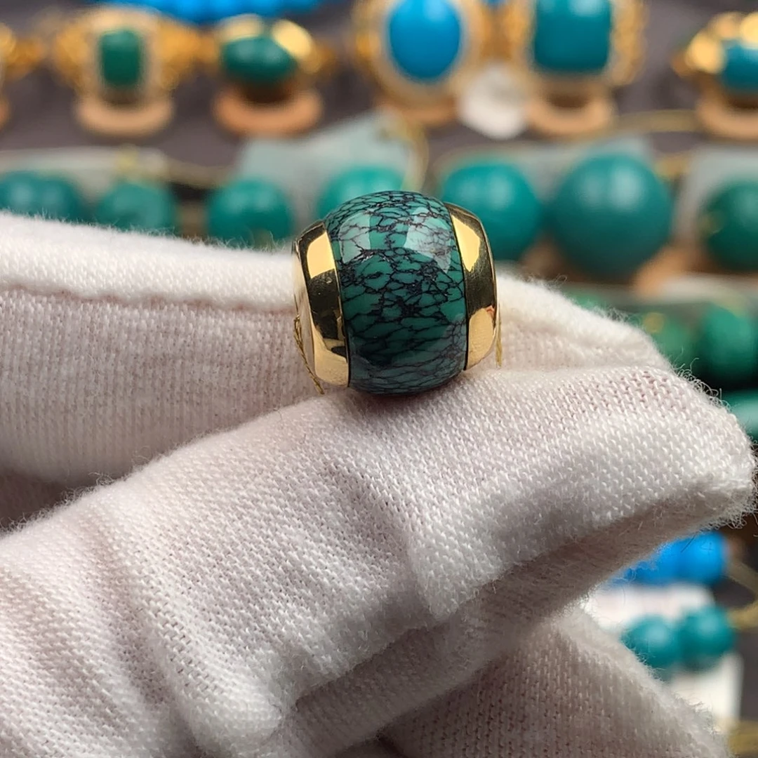 绿松石18K金镶嵌绿松石12.7mm