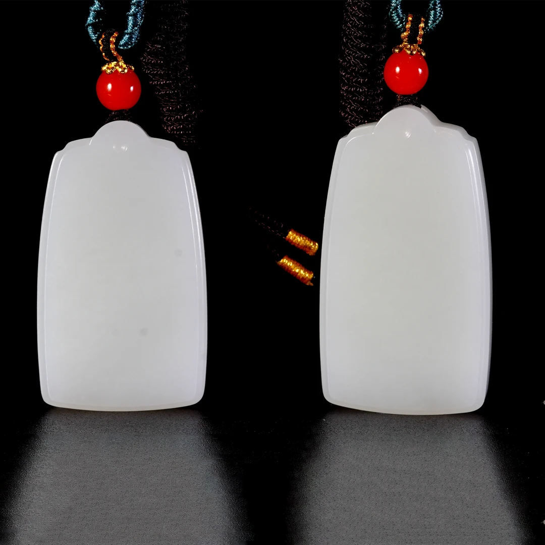 LOT.020羊脂白玉平安牌X54X55