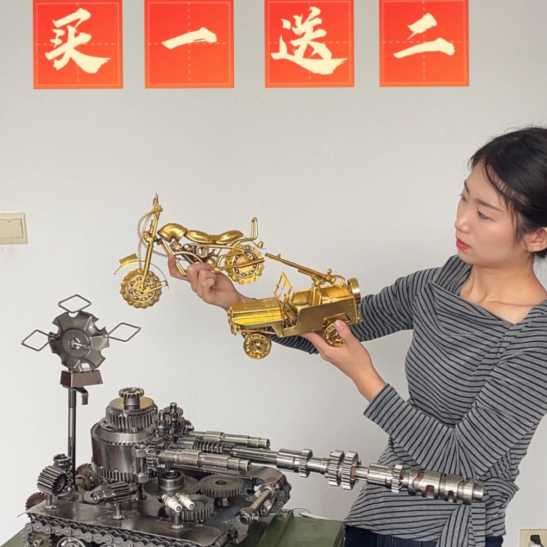 新款纯手工全金属可拼装可行走的坦克模型摆件男生礼物