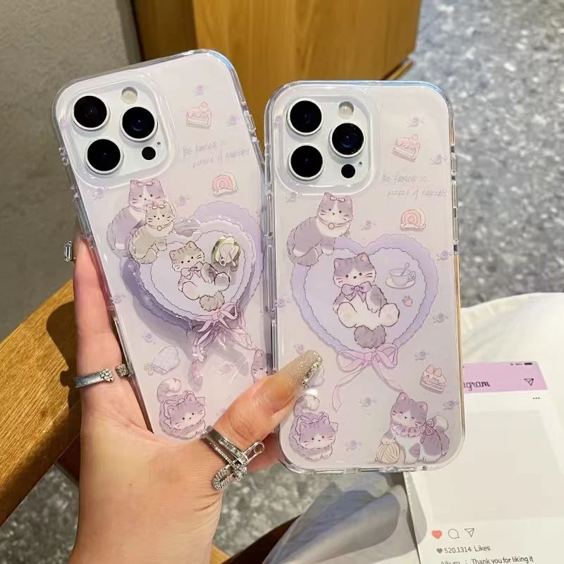 爱心小猫适用苹果iphone17/16软壳OPPO荣耀华为小米vivo手机