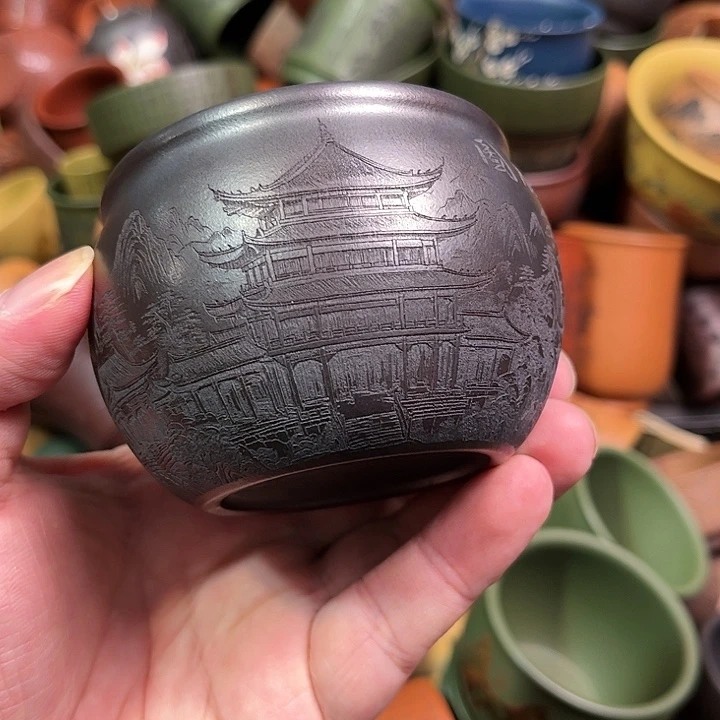 紫砂茶杯全手工紫砂主人杯