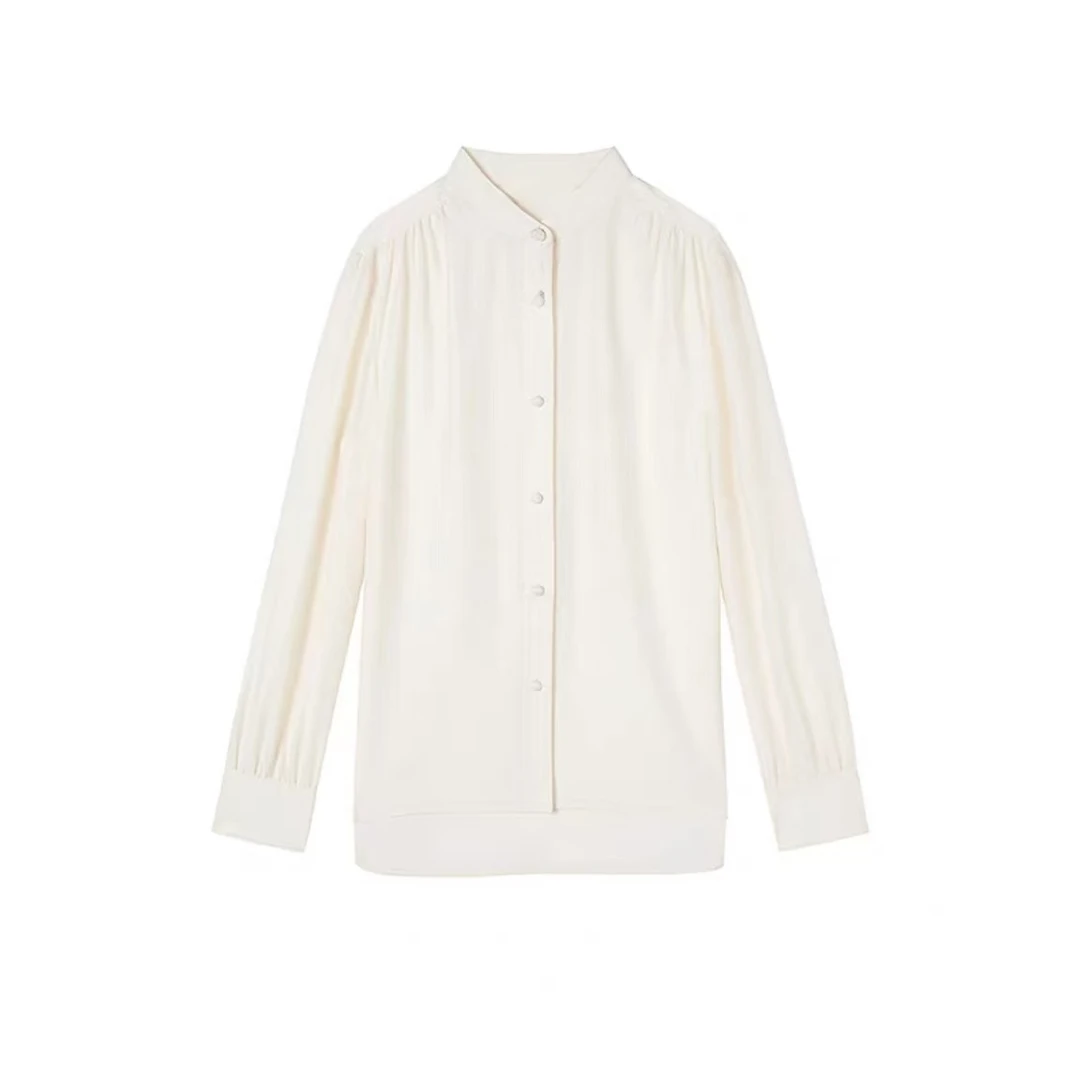 1790【商场同款】朗2025秋新款气质高级立领长袖衬衫女