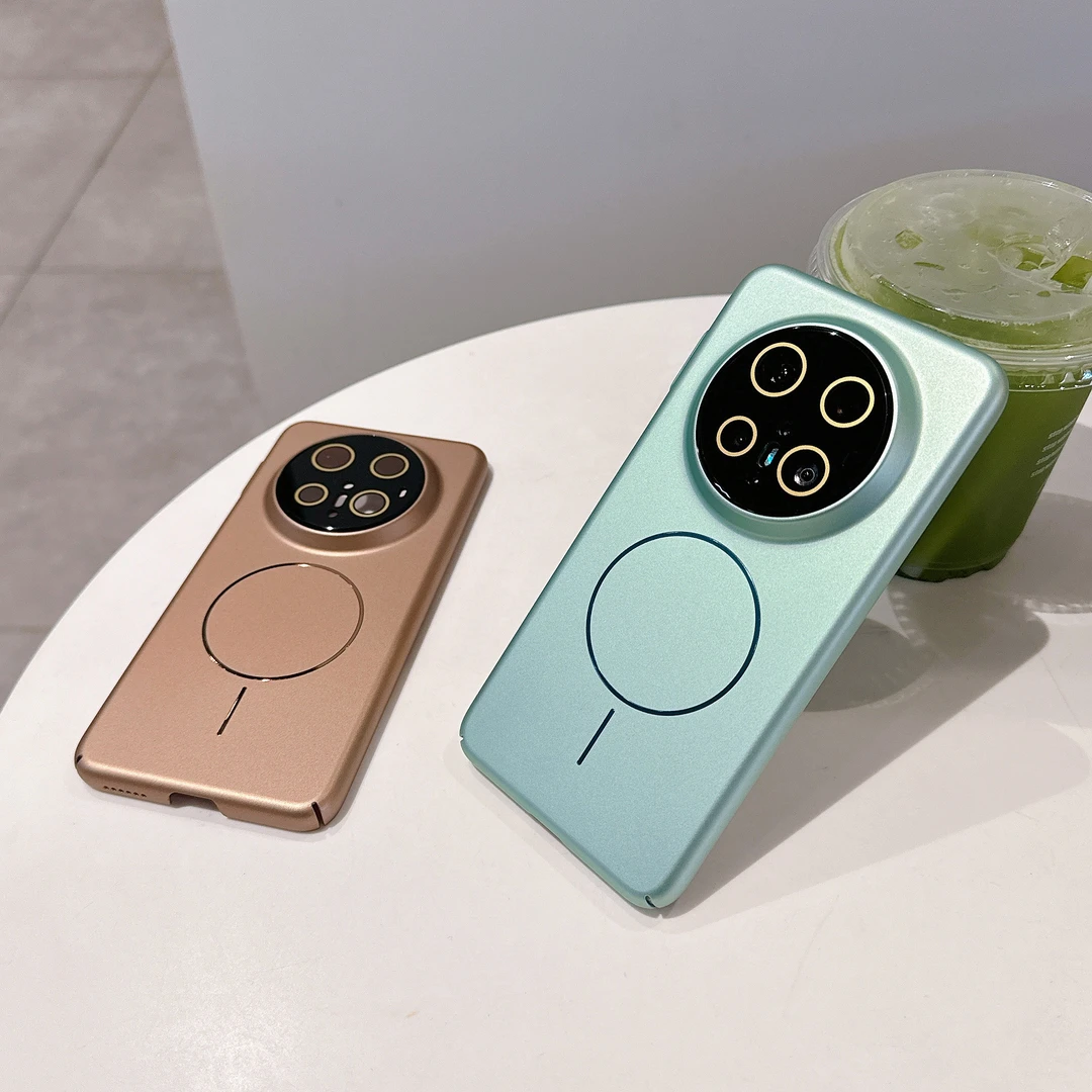 适用华为mate70pro细圈磁吸手机壳60rs带玻璃镜头膜50亲肤保护套