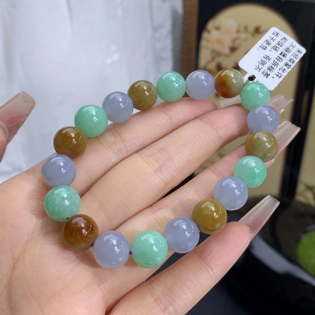 翡翠手链未镶嵌卡10冰润浓多宝