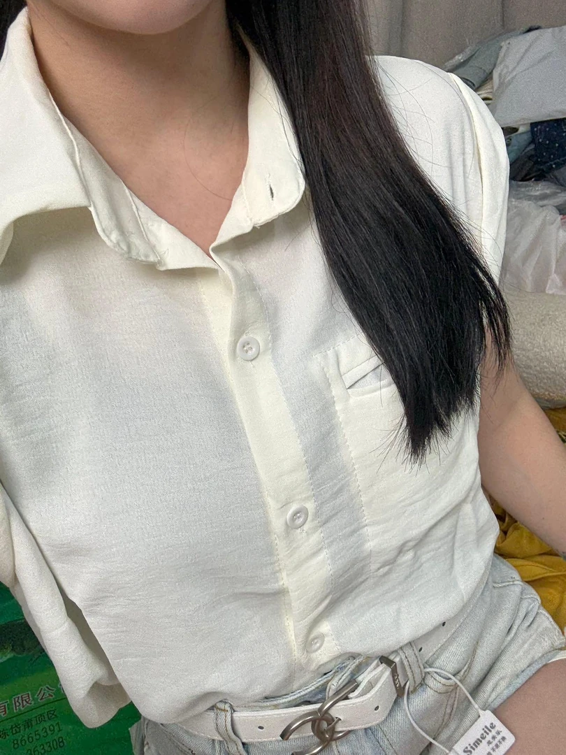 莎姐严选坎袖衬衫上衣22