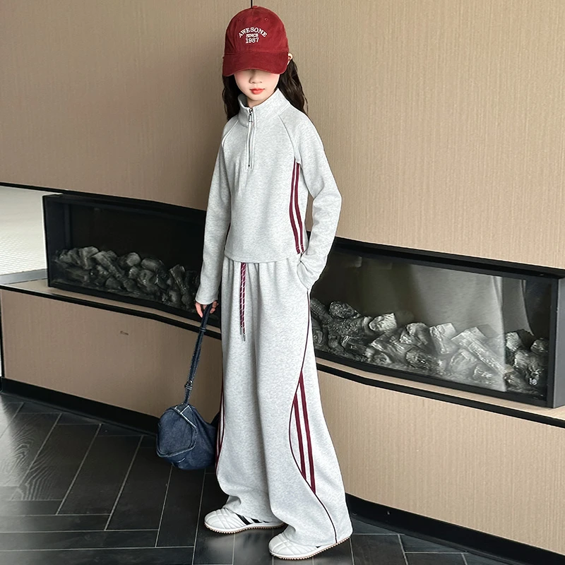 简约潮牌店铺儿童服装2025年新款衣服女童装秋装套装6-12岁高级感