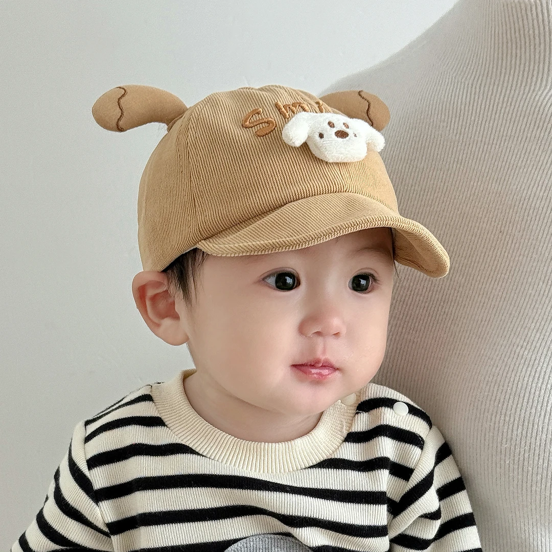 婴儿帽子秋冬季小月龄宝宝软檐鸭舌帽6到12个月男宝秋天洋气卡通