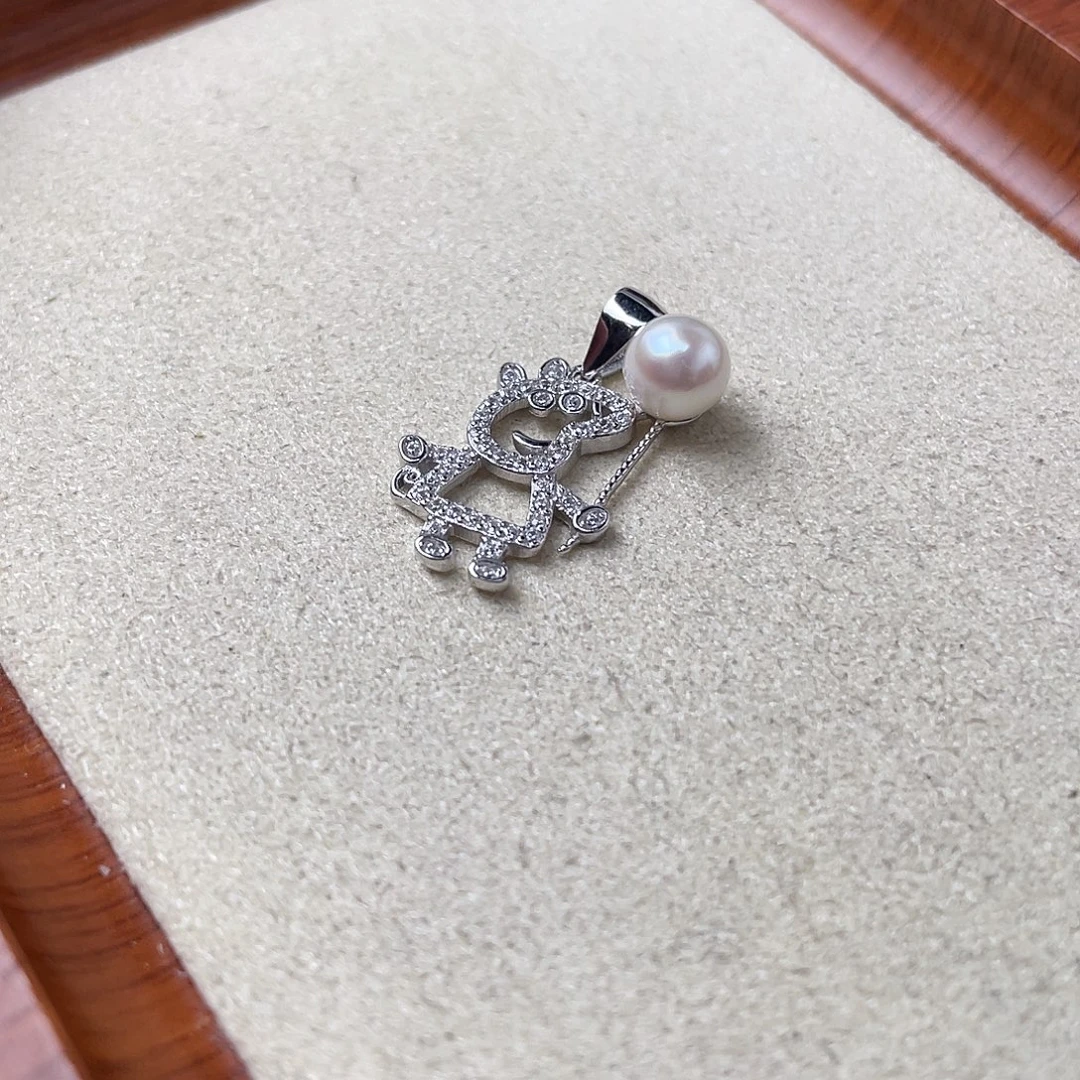 银S925镶嵌吊坠(不含链)海水珍珠
