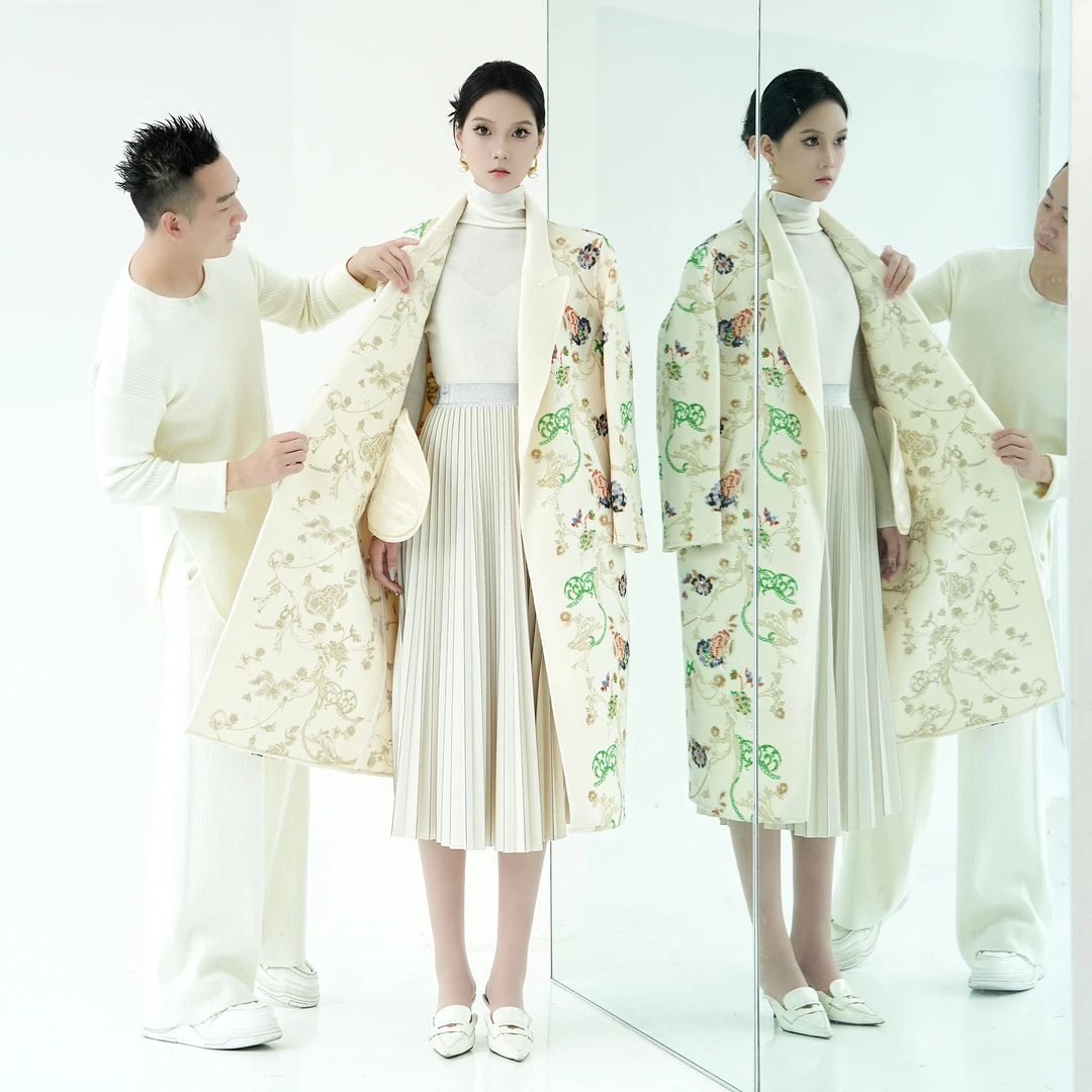 XIANPIN/鲜品【富春山居图】双面呢大衣