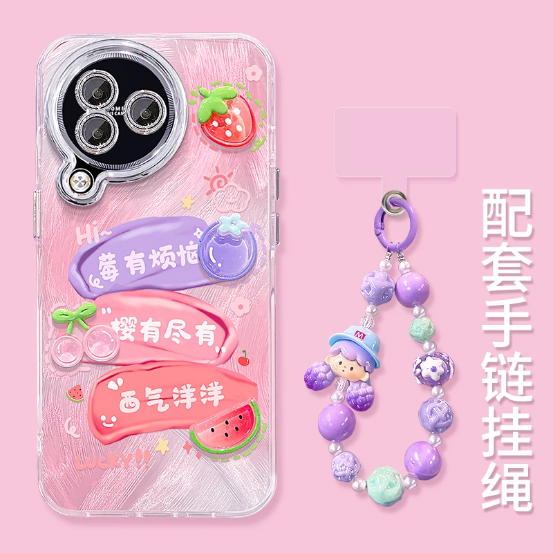 适用于小米CIVI3莓有烦恼公仔精孔羽纱纹创意防摔手机壳