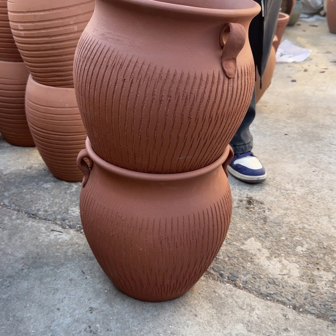 紫砂花盆口25高30宜兴紫砂