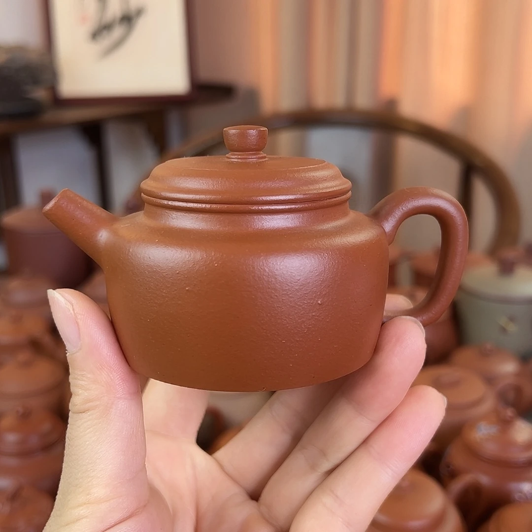 紫砂茶壶精品原矿 德钟 生砂朱泥 135cc