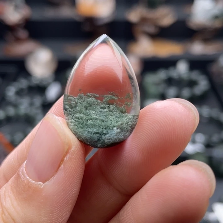 未镶嵌水晶颈饰绿幽灵聚宝盆水滴