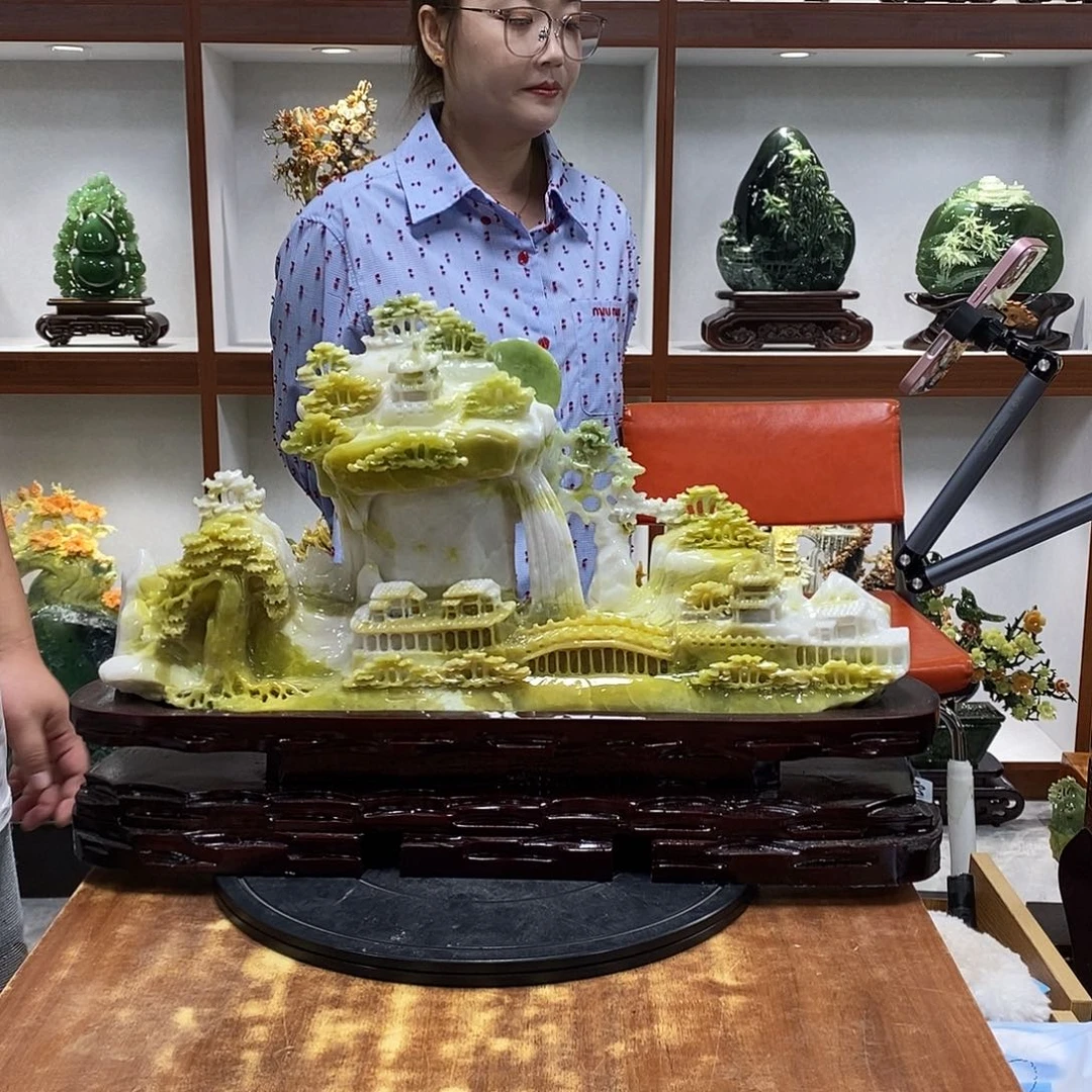 成***人玉山水摆件 玄关摆件