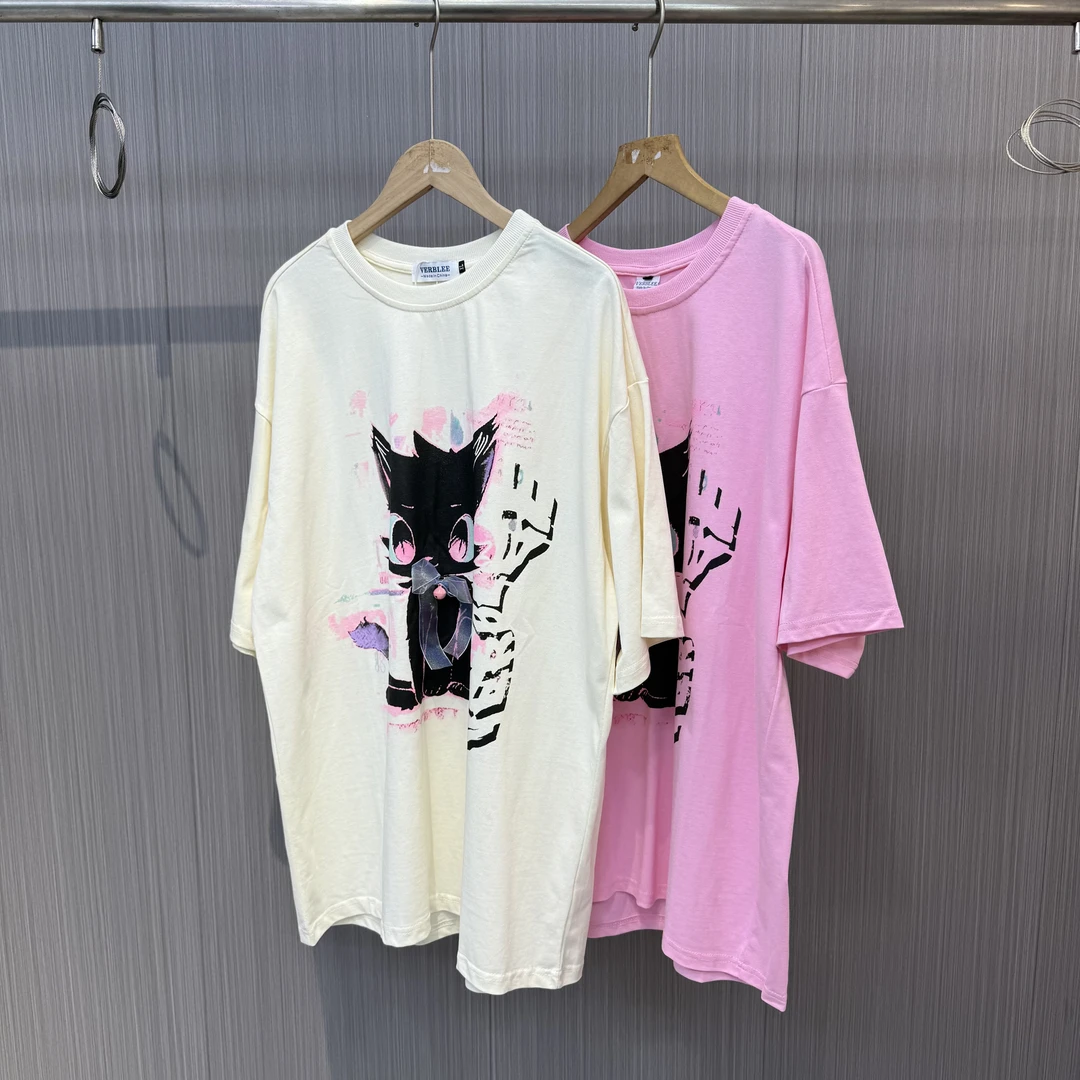 美式卡通图案印花大版T恤5531