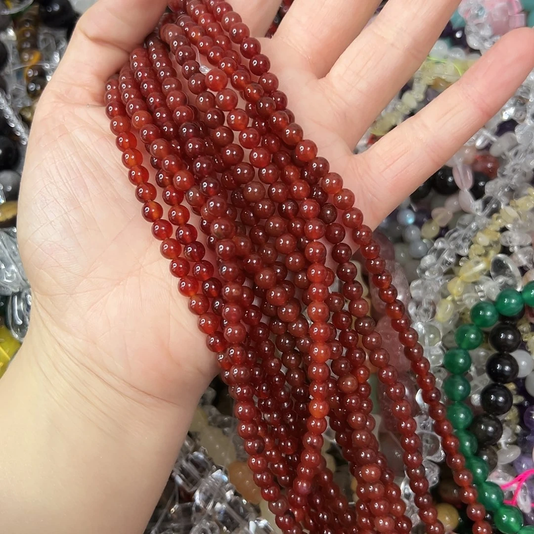 最****玛瑙/玉髓未镶嵌珠宝半成品，卡5红玛瑙2条