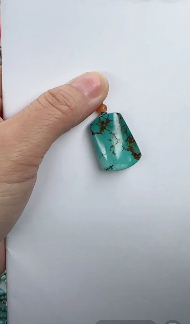 天然原矿绿松石米