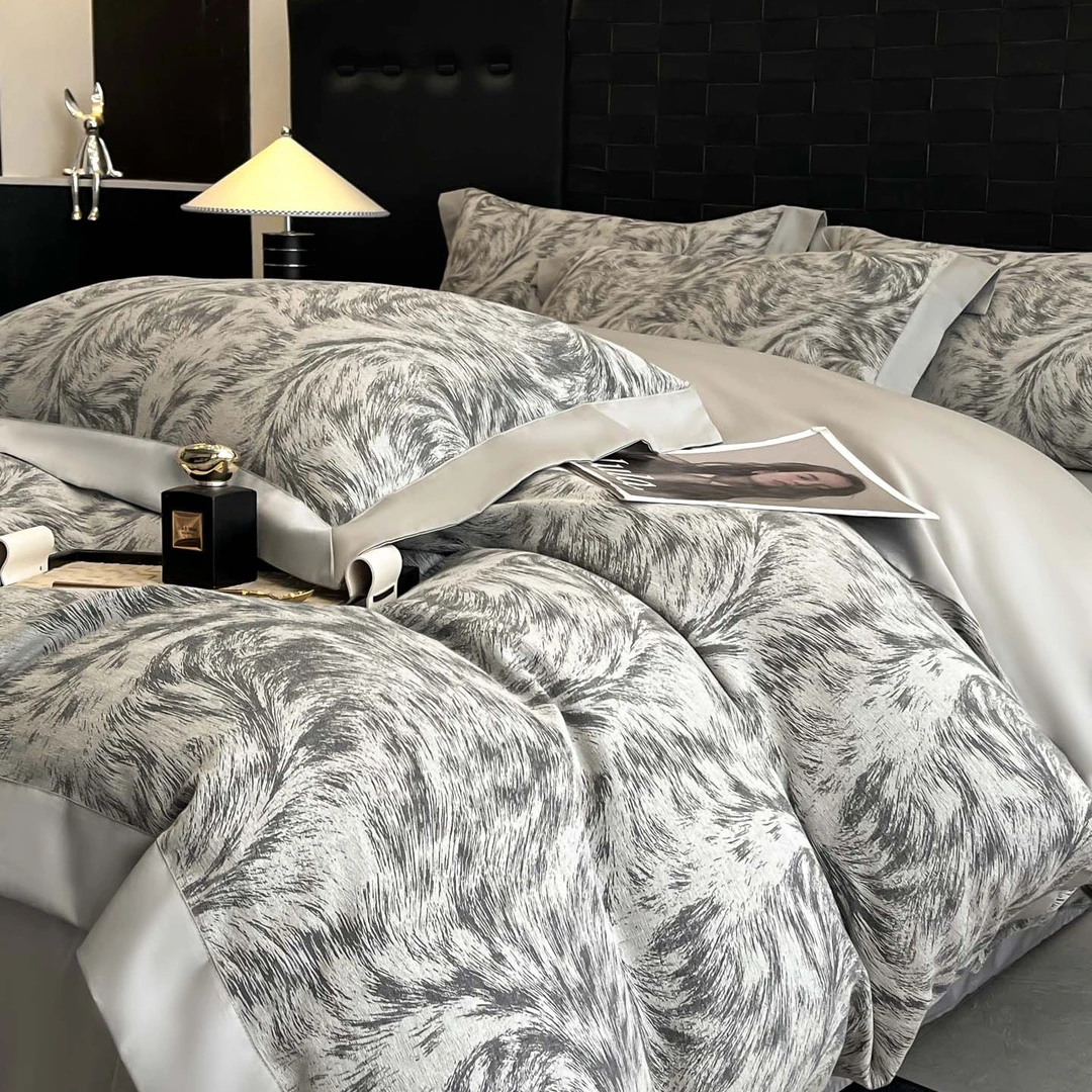 复古简约北欧风轻奢磨毛四件套枕套床品套件保暖单被秋冬款被套