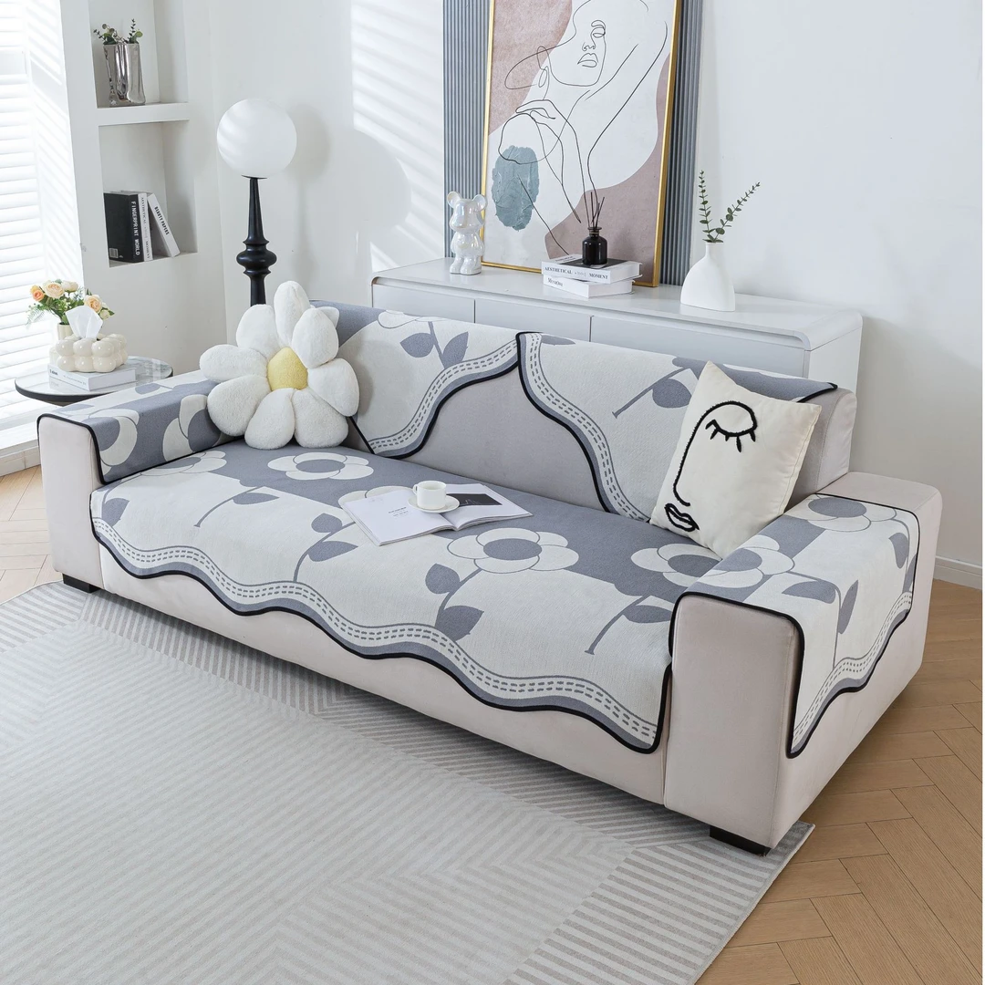 2025时尚简约异形沙发垫四季通用防滑高级感家用沙发坐垫防猫盖布