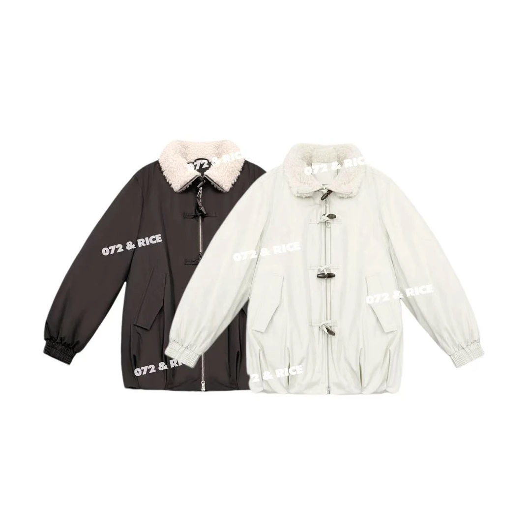 072 & RICE【佐伊】秋冬休闲翻领大口袋羽绒服 A-32YUJI666